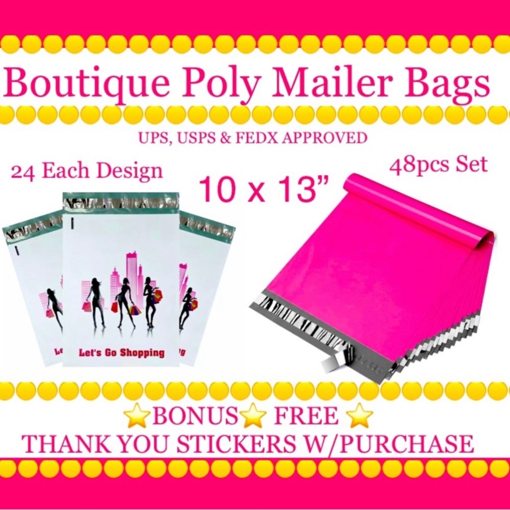 48pcs 10x13” Poly Mailer Bag Bundle⭐️🆕⭐️
⭐️BONUS⭐️48ct  Free Thank You Stickers
